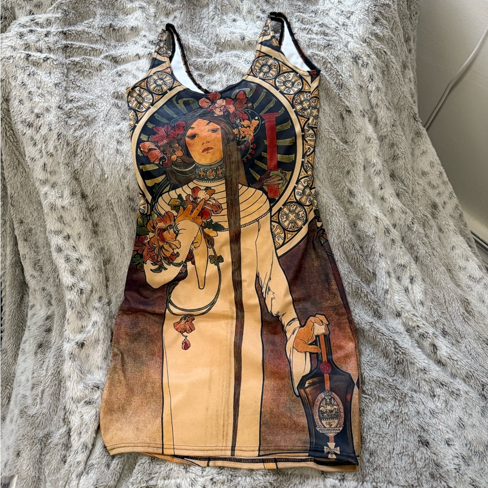 Blackmilk Cream and Brown Spaghetti Strap Bodycon Mini